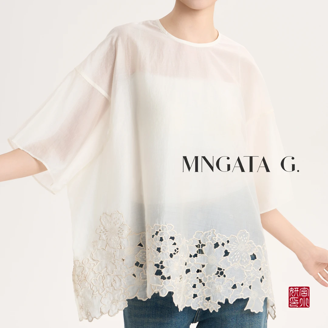 MNGATA G.宫小妍【花开万物】莱赛尔夏日新中式中国风上衣5040707