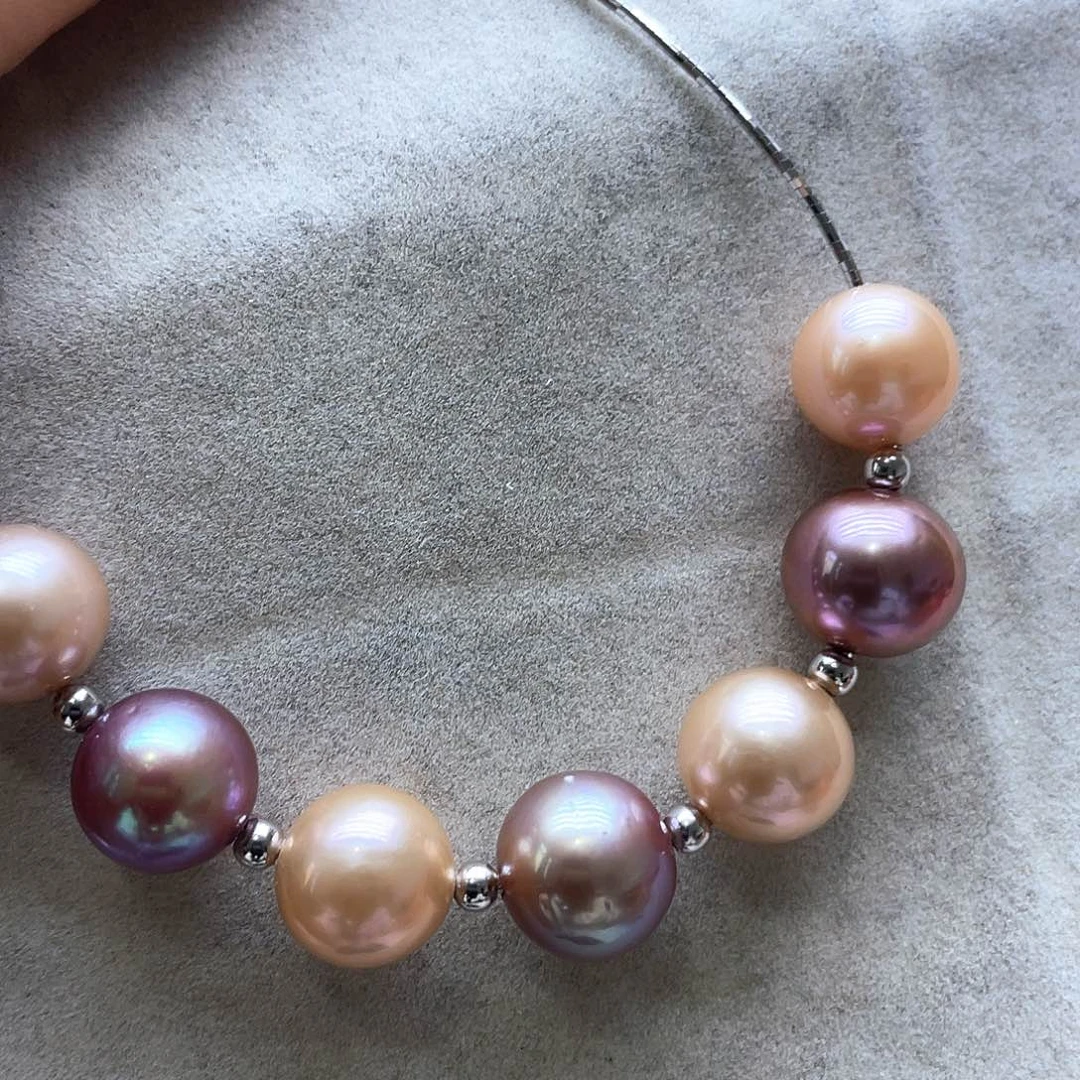 淡水珍珠颈饰银S925镶嵌