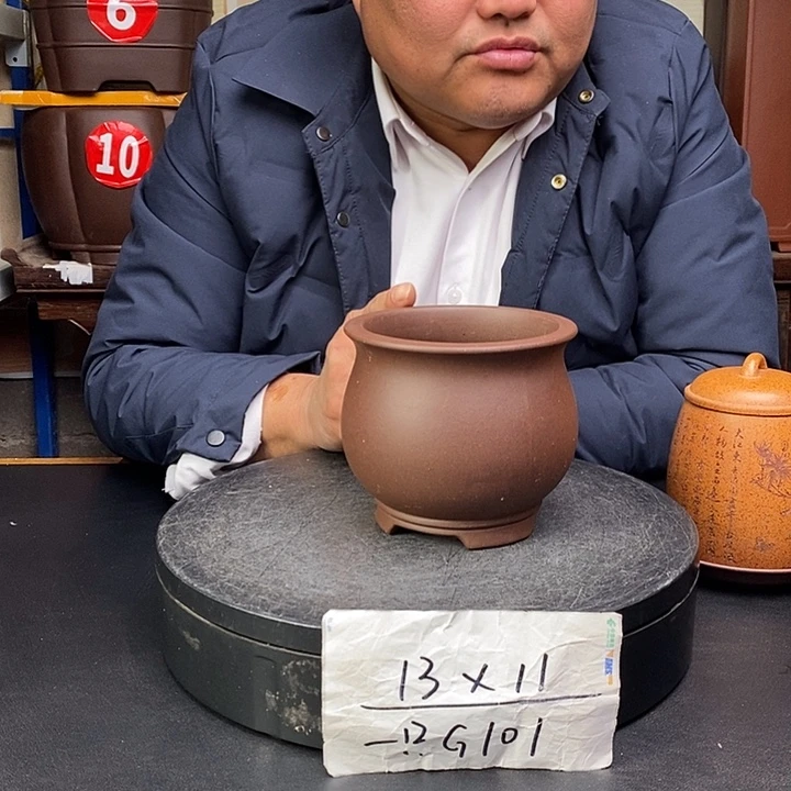 紫砂花盆货号一只G101