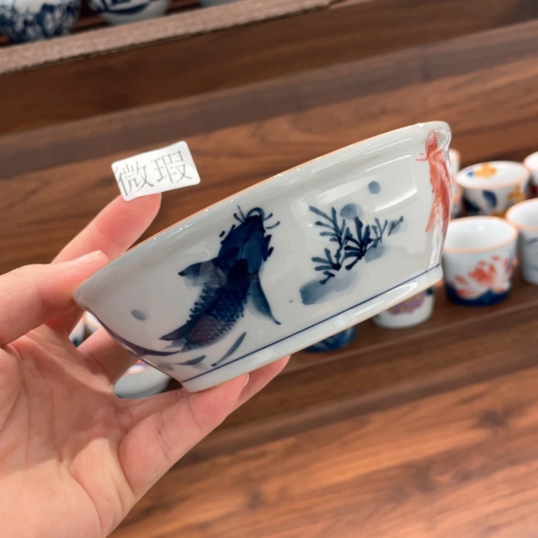 釉下手绘茶具微瑕