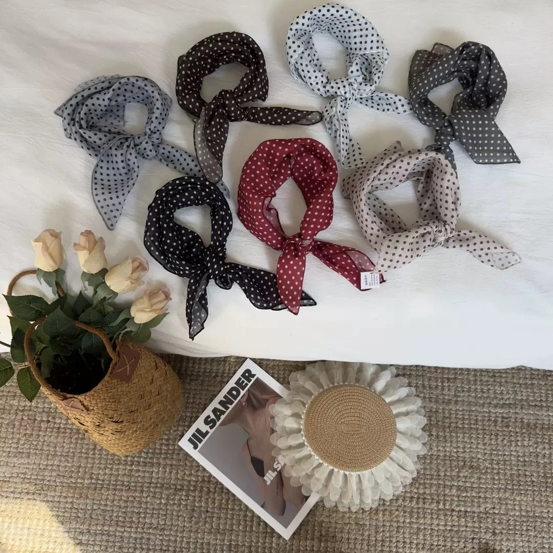 休闲风休闲腰果波点装饰儿童大人丝巾百搭夏季气质