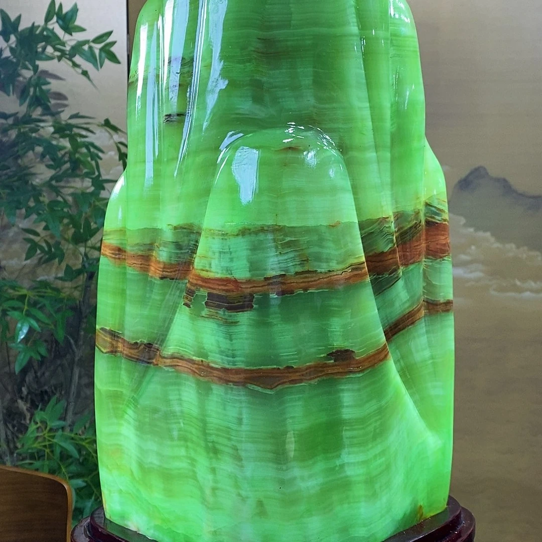 石材山水画作品摆件