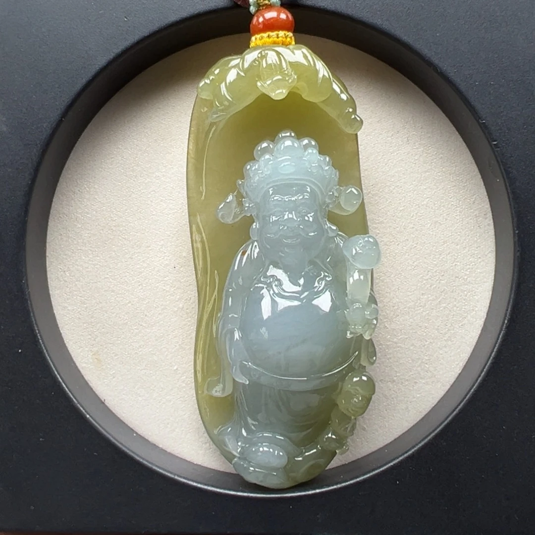翡翠未镶嵌颈饰财神