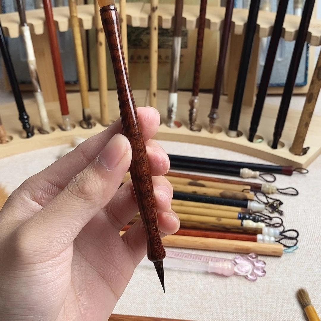 蛇纹木小楷黑尖紫毫羊角