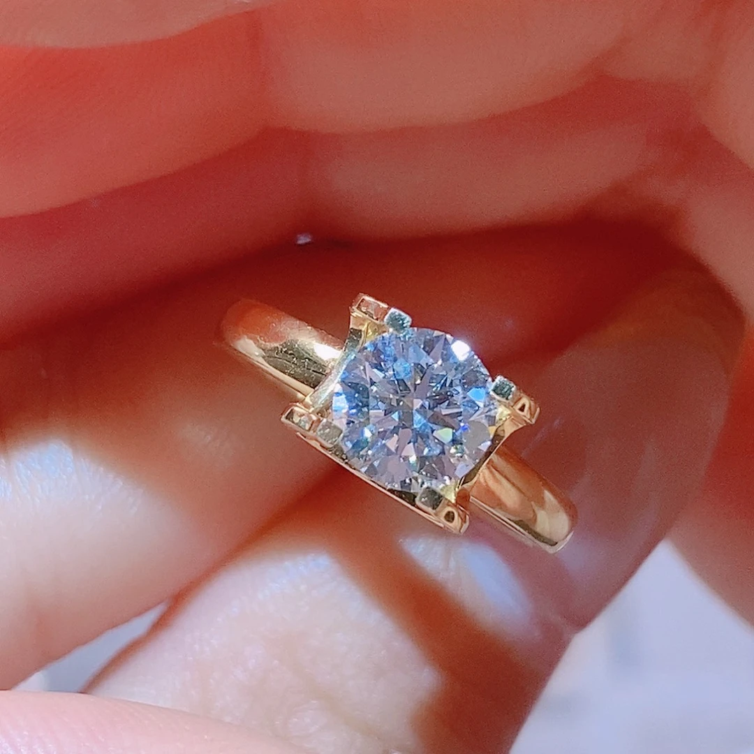18K金镶嵌实验室培育钻石1ct 牛头戒指