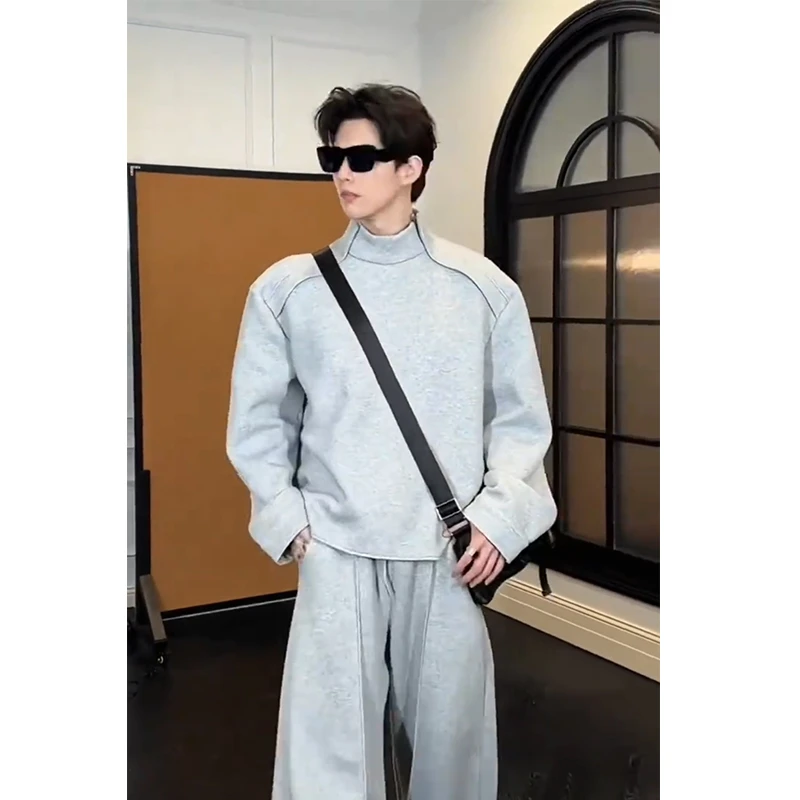 龙刀刀垫肩立领卫衣男款春季美式复古重磅上衣开春穿搭短款外套