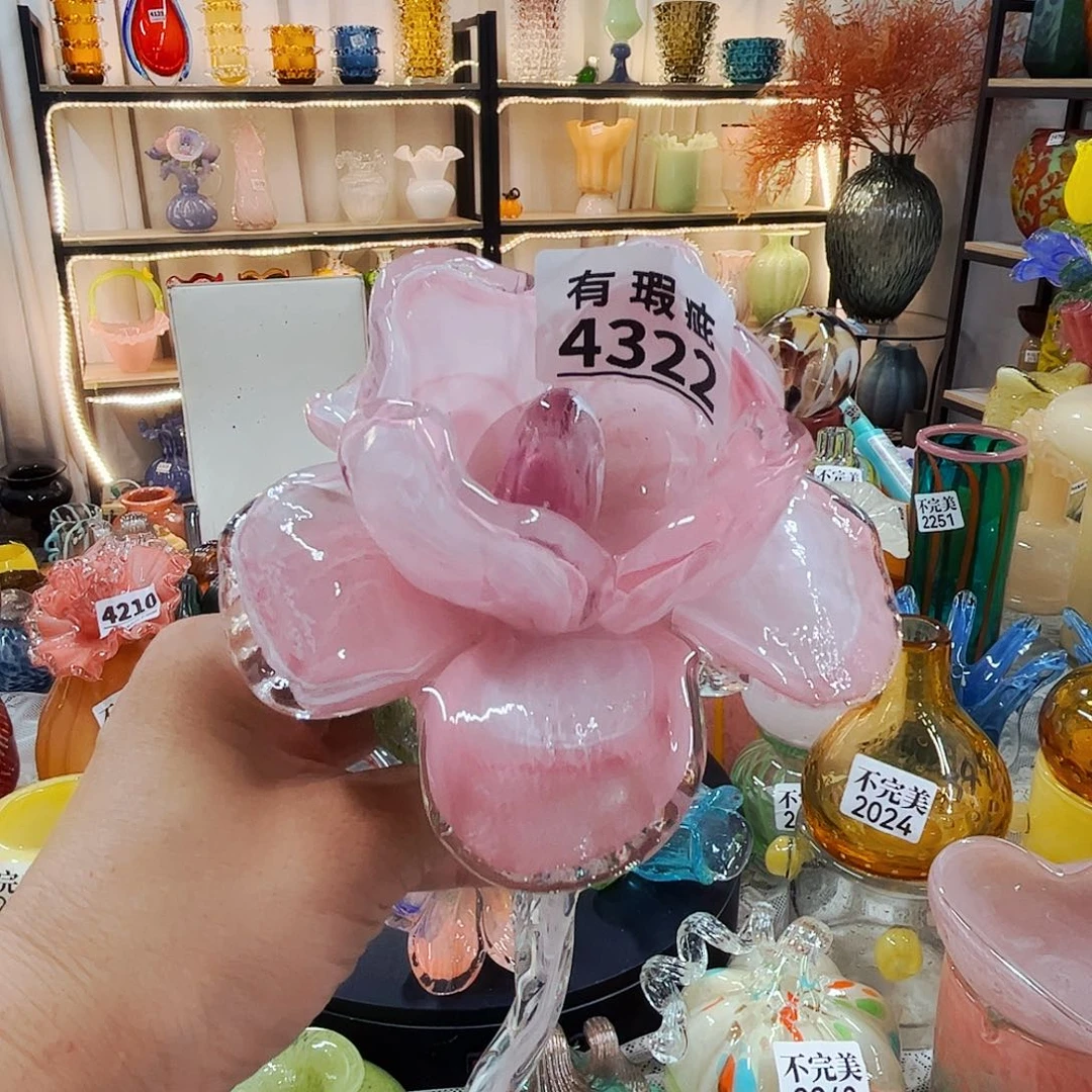 4322瑕 家悦琉璃花瓶摆件