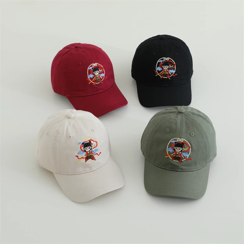 哪吒儿童遮阳帽子帅气卡通男童棒球帽2025新款女宝出游鸭舌帽春夏