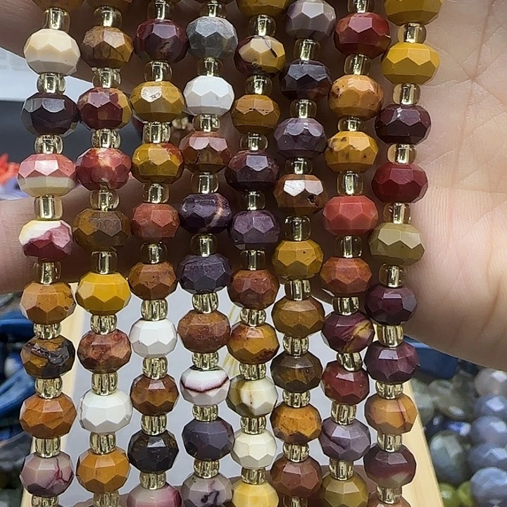 查罗石合金珠宝半成品切面车轮一条