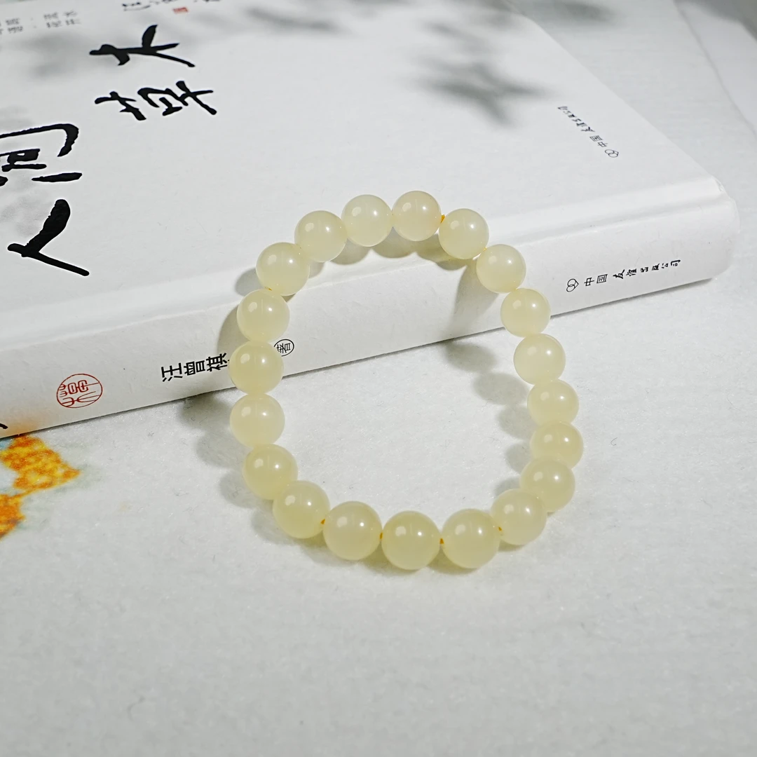 【睿泽&小池专属】和田玉黄口圆珠手串 9mm KT06100230