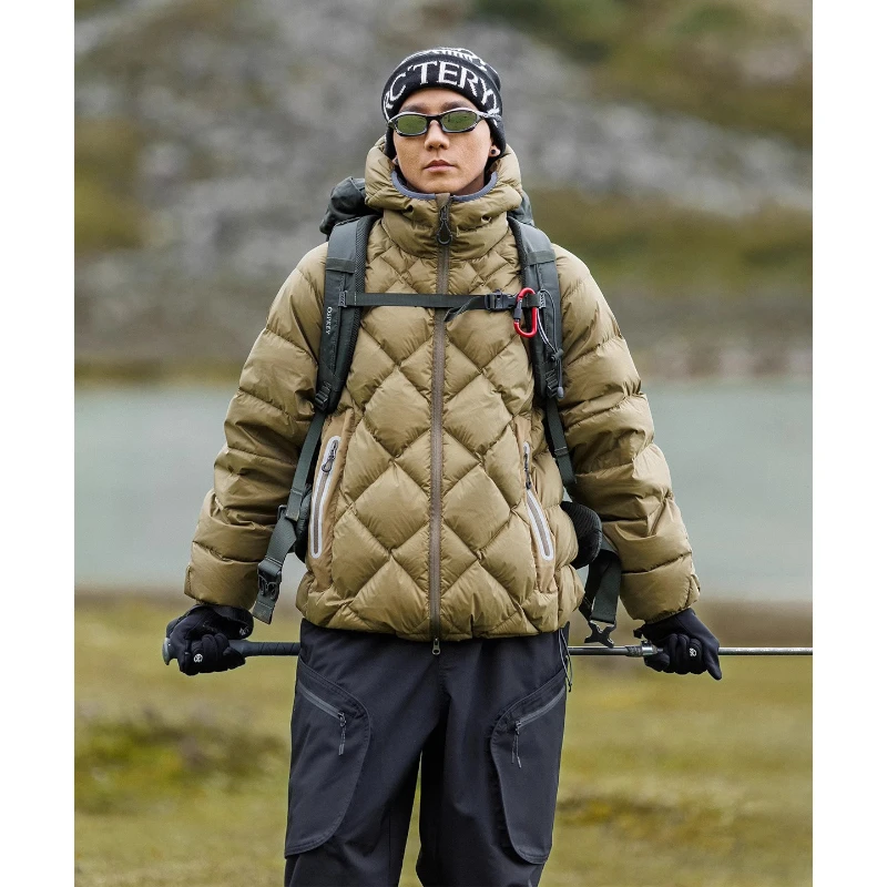 【90白鸭绒 三防/反光条】保暖休闲宽松 连帽羽绒服 WR24009