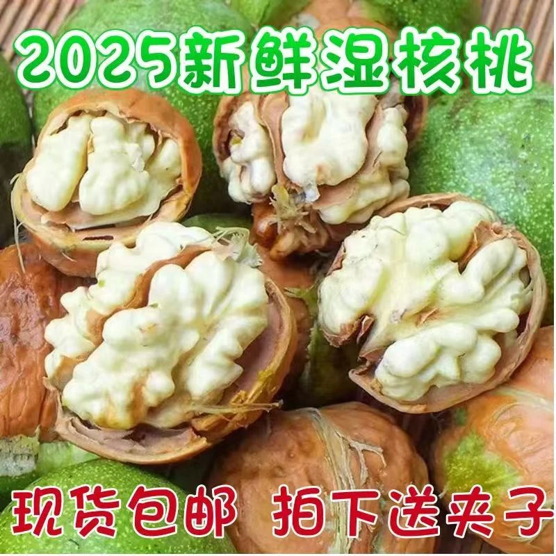 去青皮新鲜湿核桃薄壳脆嫩美味醇香可当孕妇水果零食