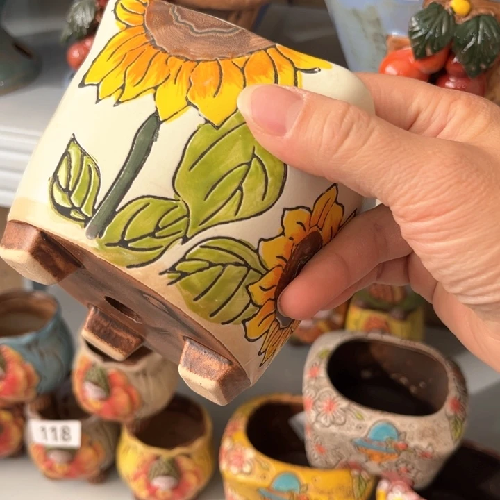 紫砂花盆粗陶材质多肉花盆