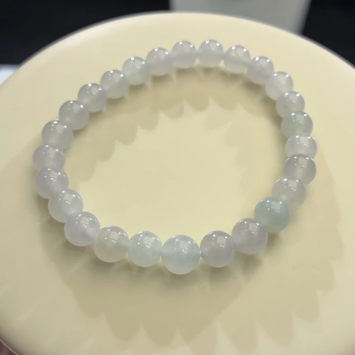 翡翠未镶嵌手链冰胶浅马卡龙卡7