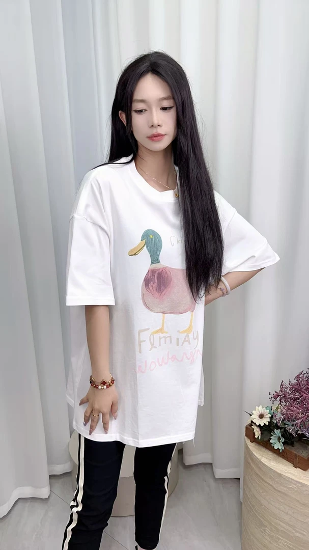 邻家集品/休闲T桖/82523121/白色/纯棉/百搭/情侣/夏季/宽松/印花