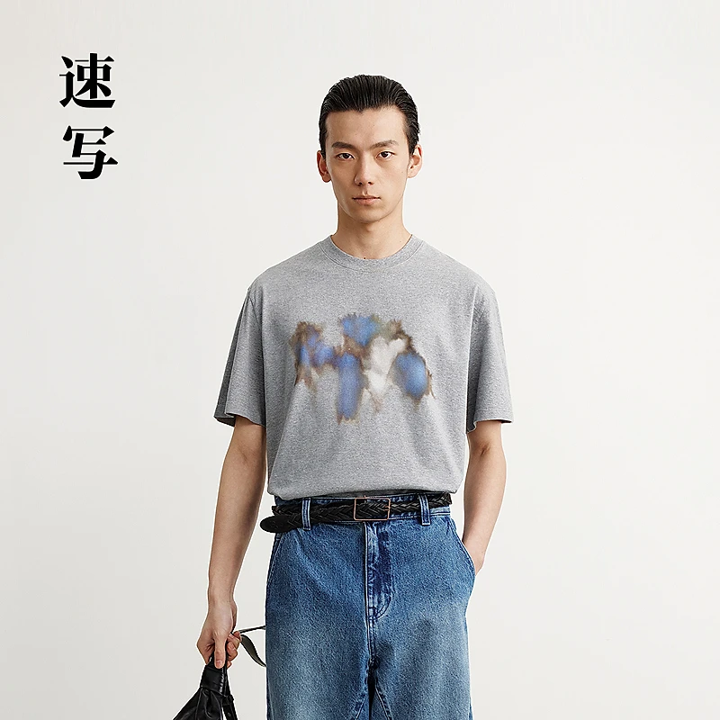 【商场同款】速写男装2025夏新品H型棉质宽松短袖T恤9P4114210