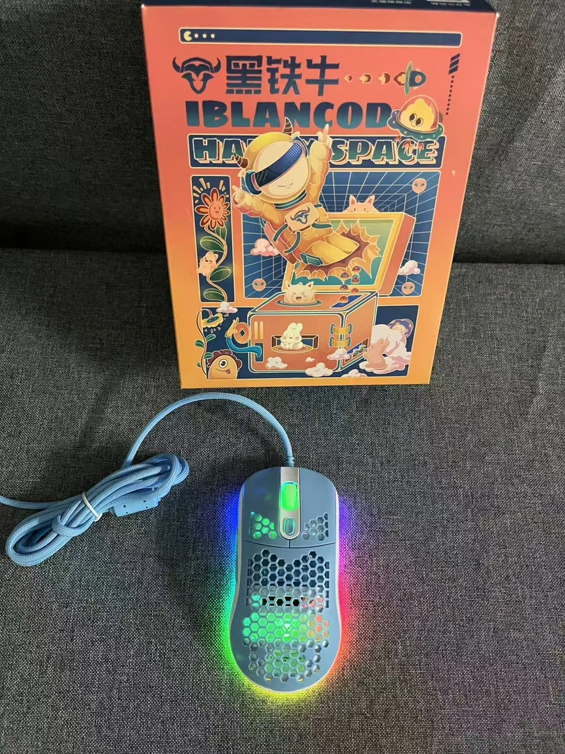 准新品 JEMETA/其他 黑铁牛有线鼠标宏编程带RGB灯可调节12000DPi