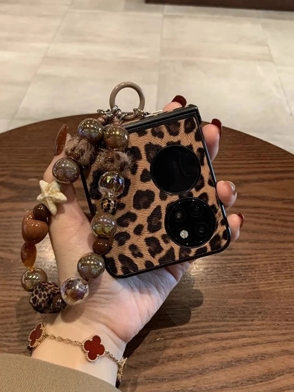 美拉德豹纹适用华为pocket2手机壳purax折叠屏P50Pocket荣耀vflip