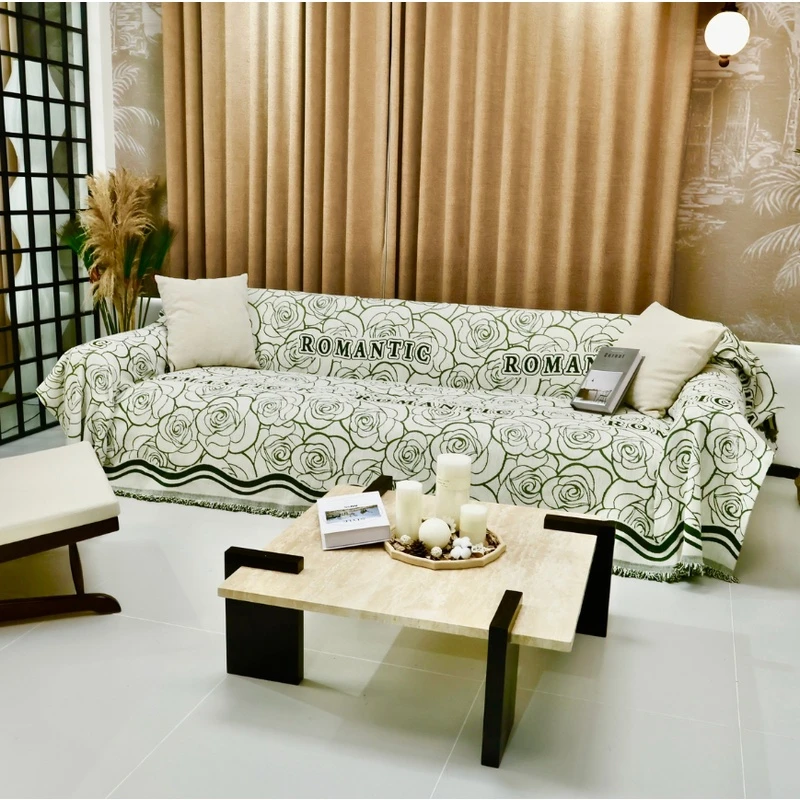 【浪漫玫瑰】新品上新沙发巾银丝雪尼尔四季通用防滑沙发套盖布全盖