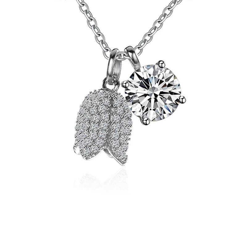 坠链均925银莫桑石 金郁良缘925银项链50分莫桑钻高雅珍贵轻奢