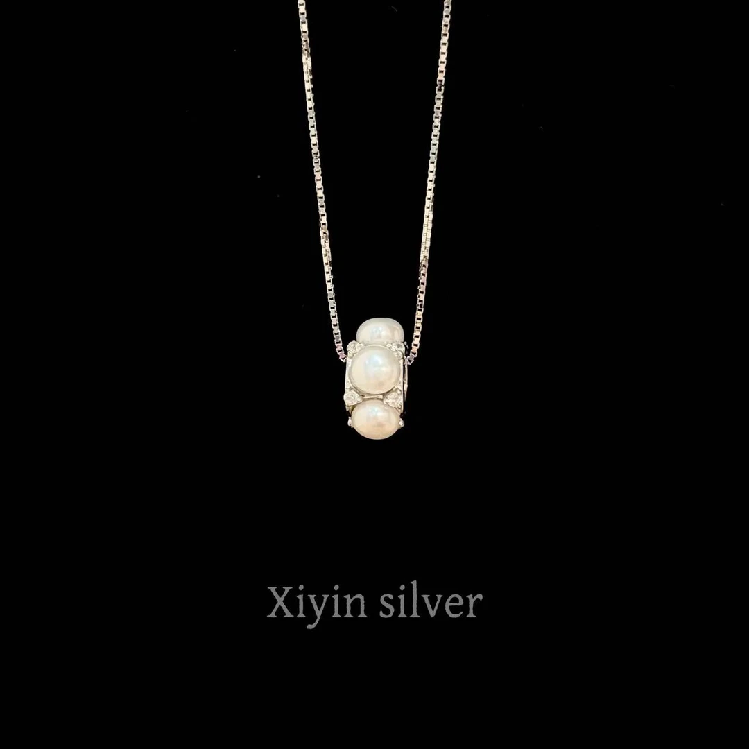 坠链均925银 珠珠路路通项链 通体纯银