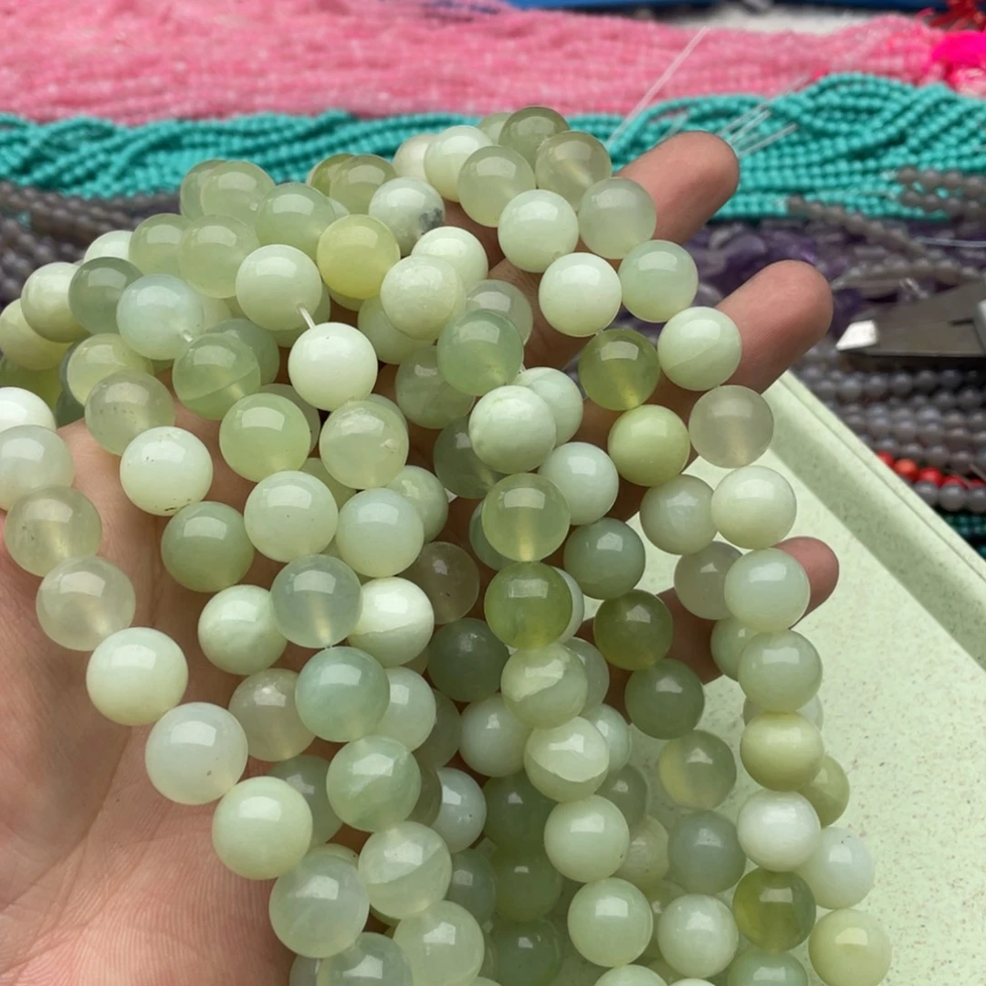 玛瑙/玉髓珠宝半成品未镶嵌一条装卡12mm岫玉圆珠