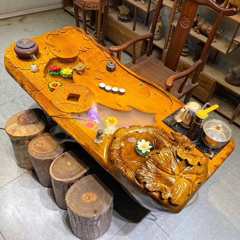 树根茶桌实木根雕茶台茶几木头树根茶台SP3414