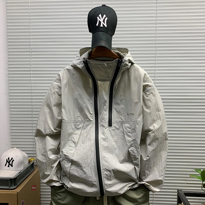 防晒衣外套男连帽轻薄透气UPF50夏季新款休闲宽松户外潮牌防晒服