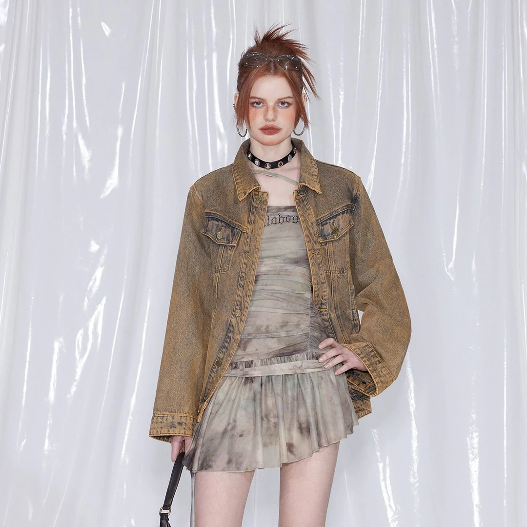 ITIBxOHLABOY水复古翻领牛仔衣I241IN0110052