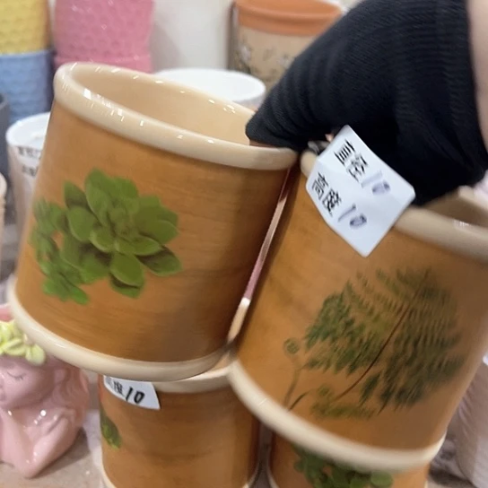 外贸尾货多肉绿植陶瓷花盆