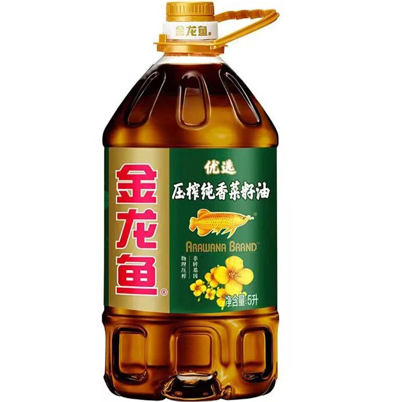 金龙鱼优选压榨纯香菜籽油5L非转菜油 食用油桶装压榨纯菜籽油