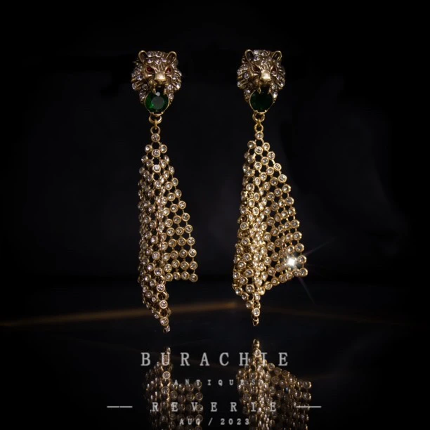 铜合金仿水晶耳饰 【8192】｜经典原标克拉款CrownFrett