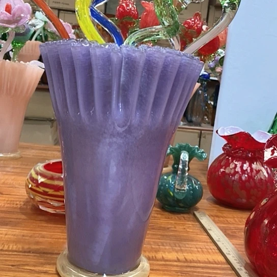 琉璃花瓶高28厘米口径18厘米