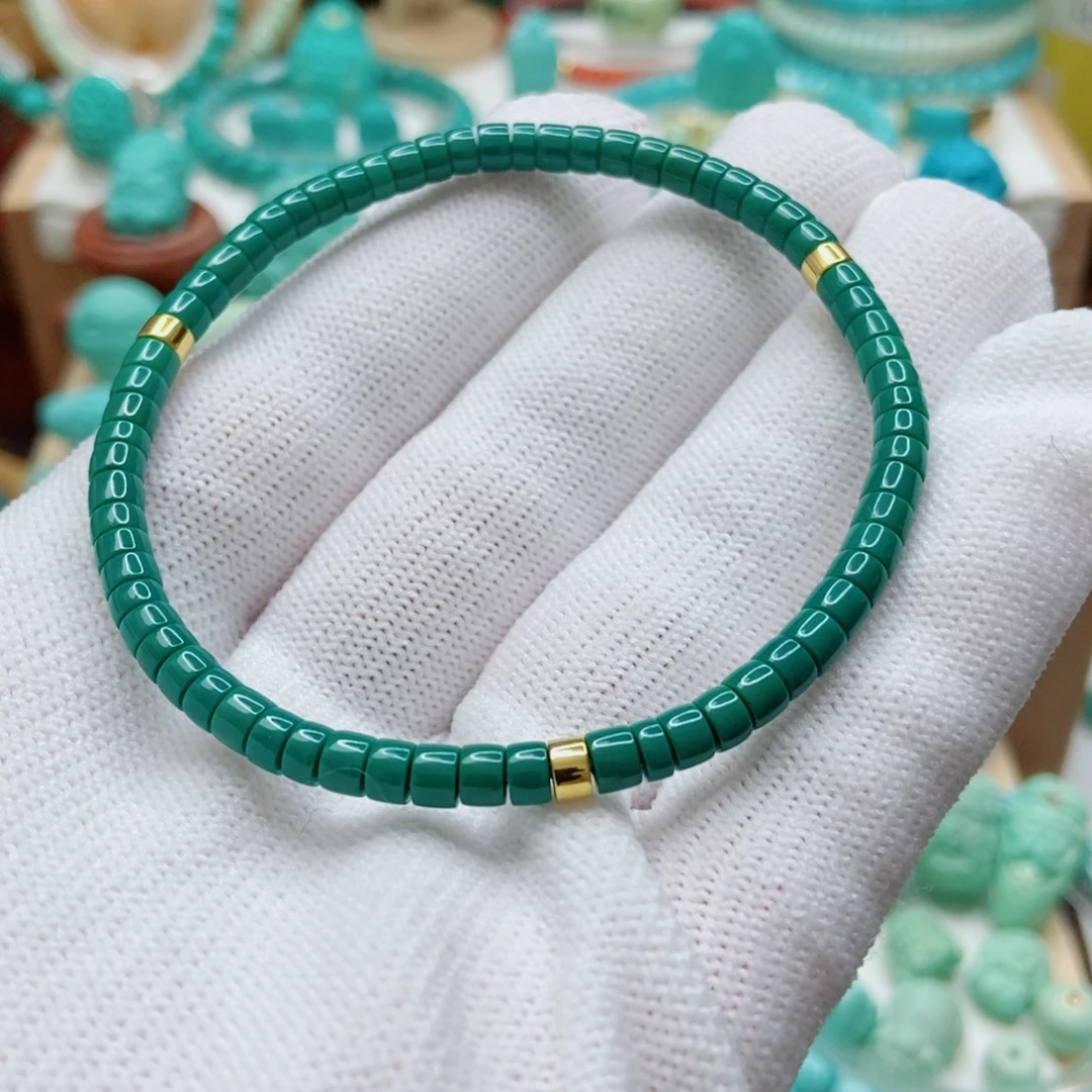 绿松石18K金镶嵌手串
