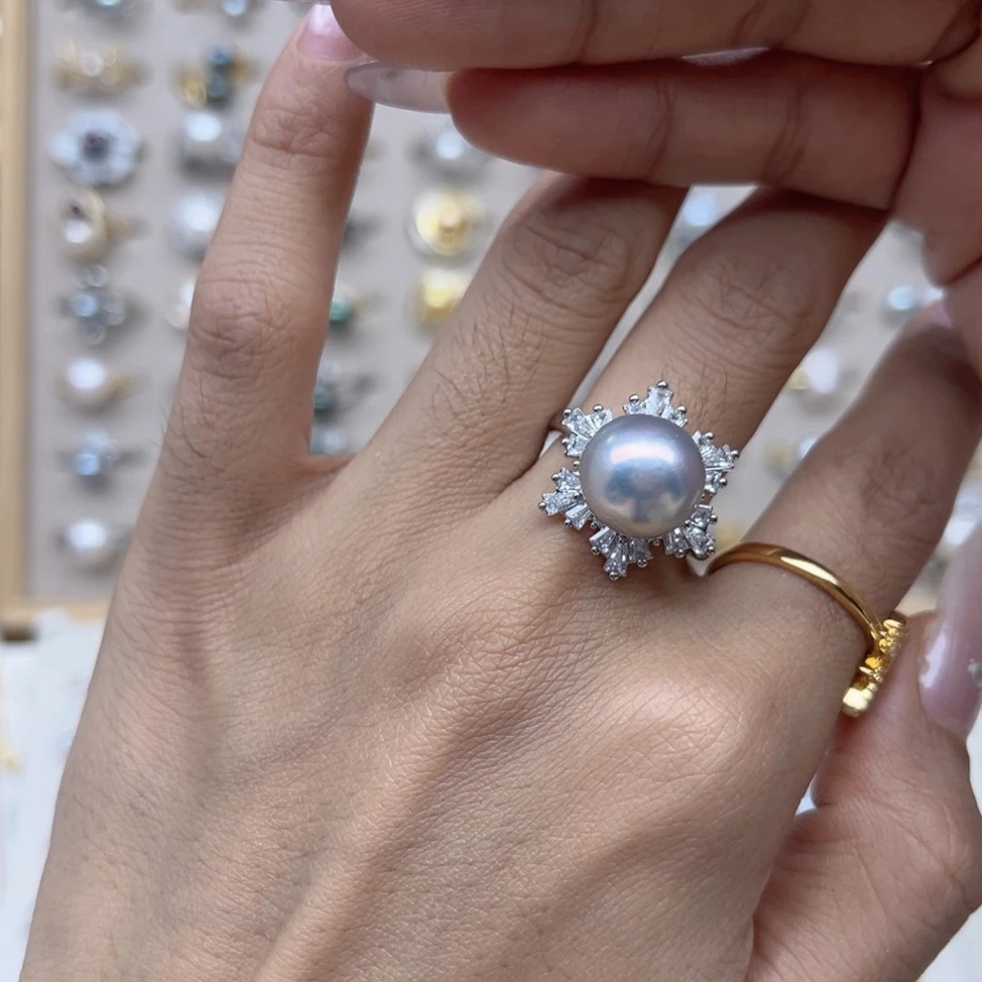 l***u合金戒指淡水珍珠