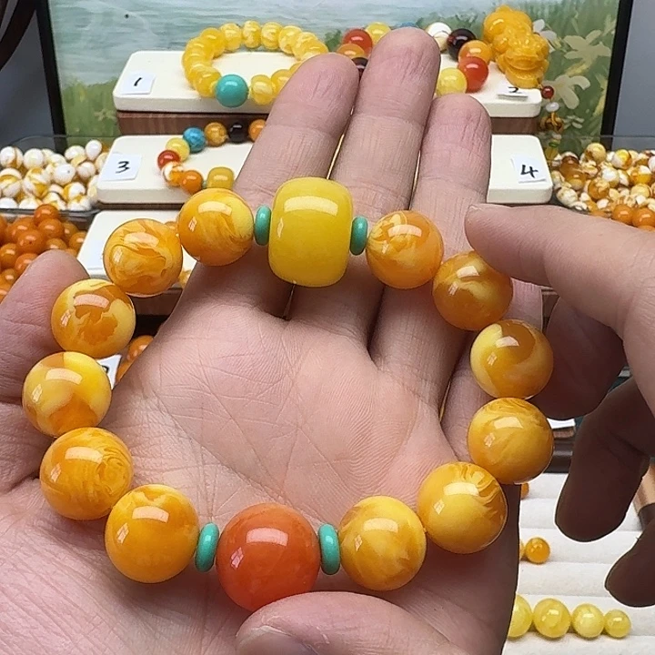 砥***行非金属精品老蜡色素串搭配一条