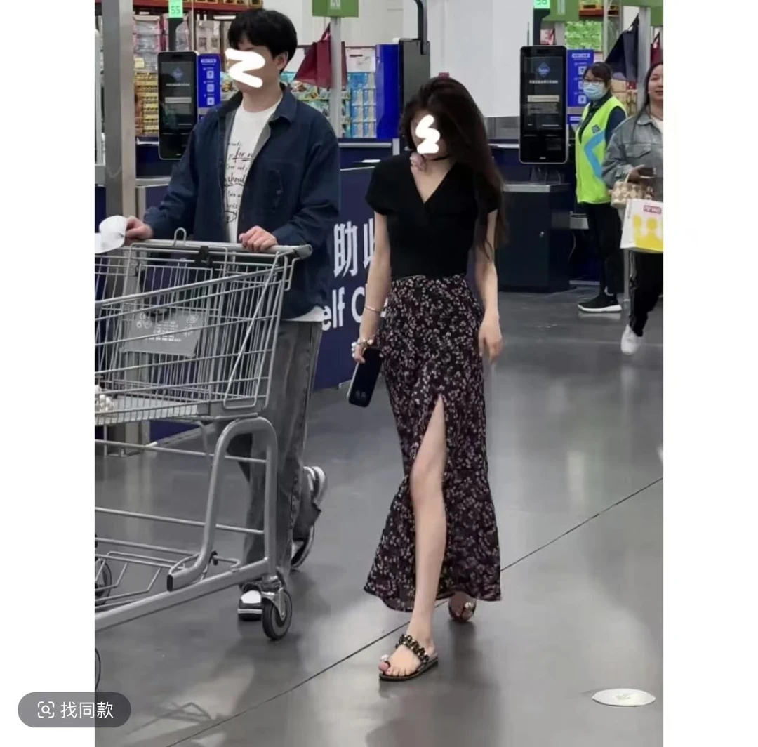 【小个子定制】2025夏季小个子气质套装碎花半身裙+收腰上衣#1221