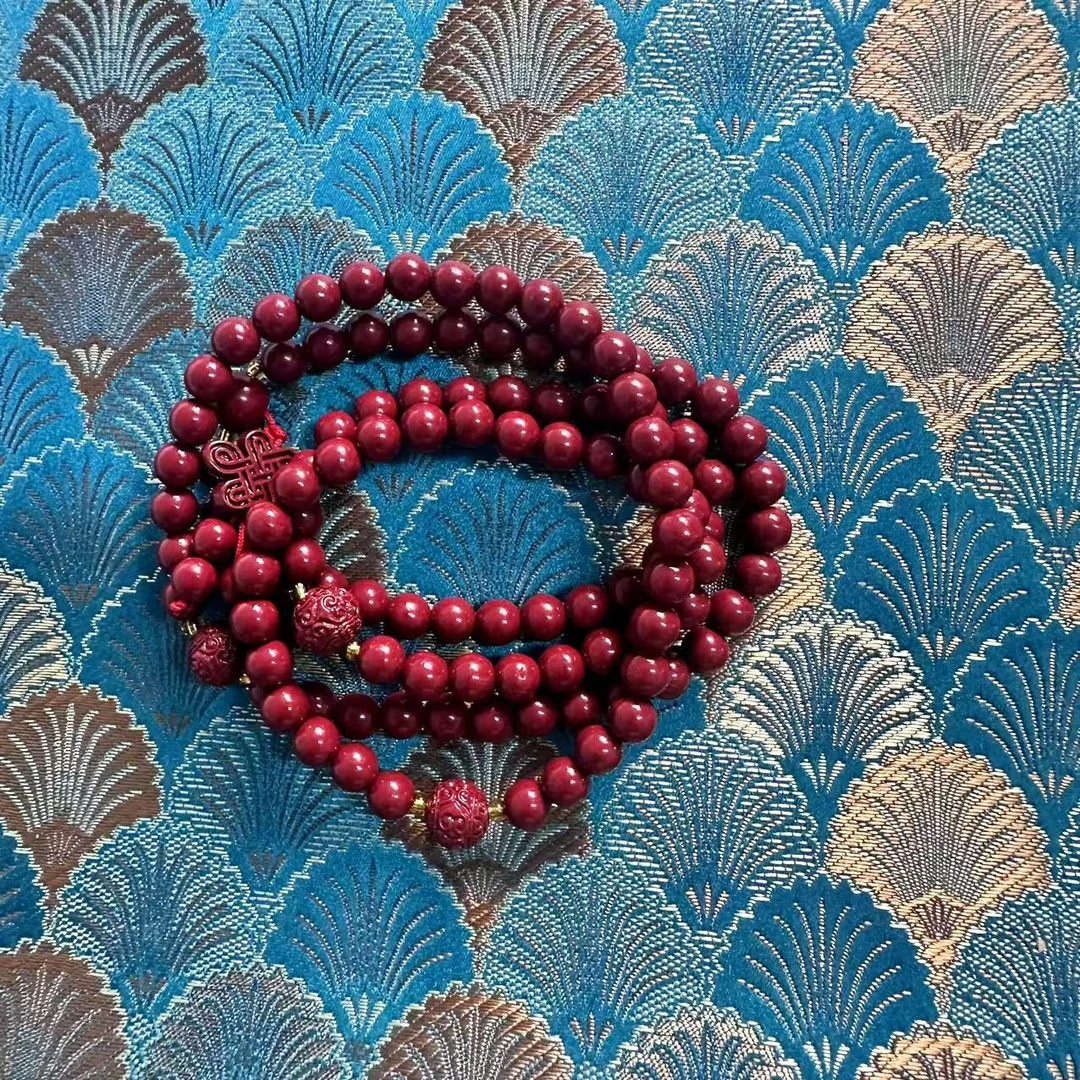 含辰砂工艺品【器物炎灵 】zs多圈圆珠手串