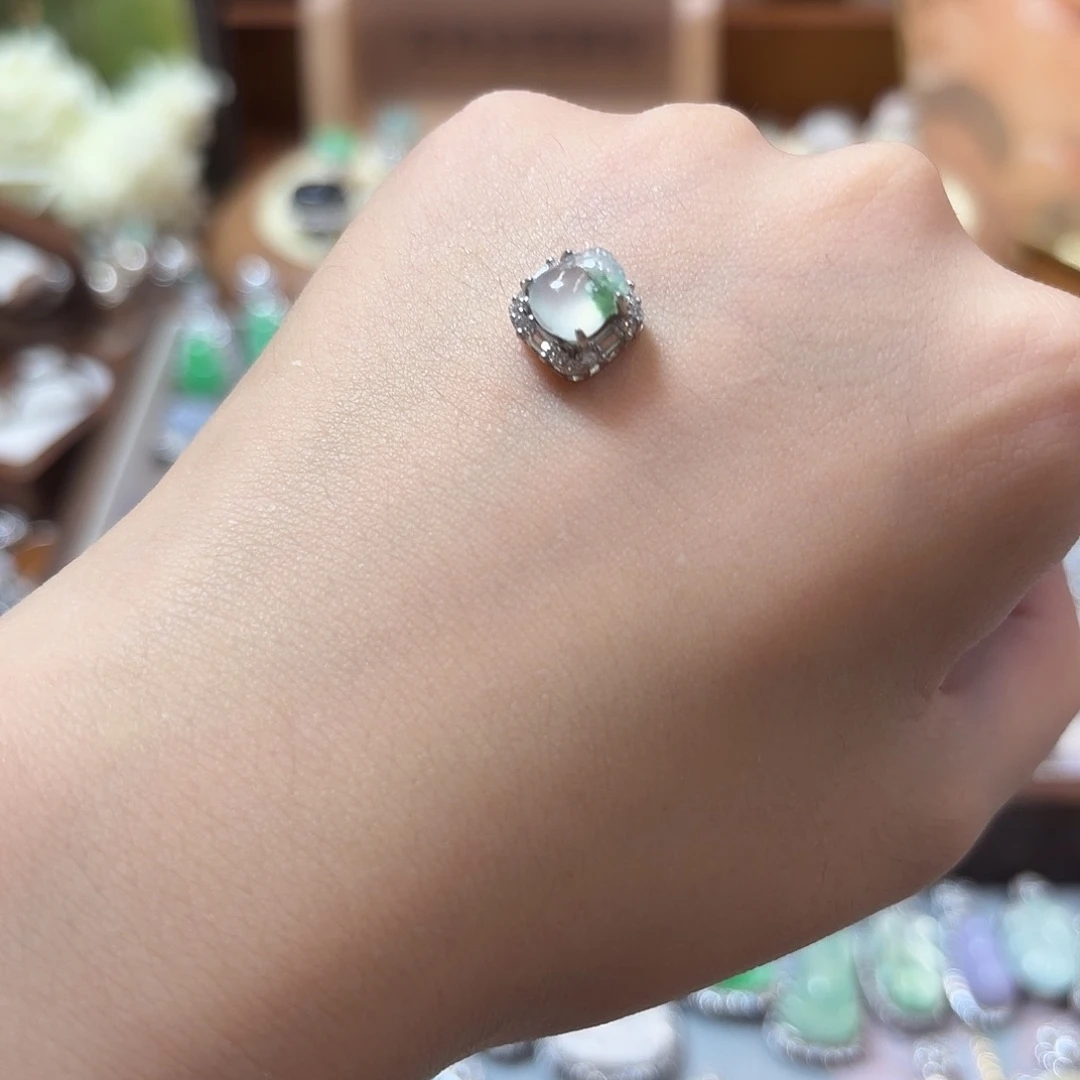 翡翠银S925镶嵌吊坠(不含链)