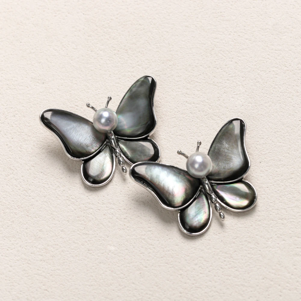 【叭哒不惑】8-9mmakoya海水珍珠胸针(蝴蝶) 多样性发一