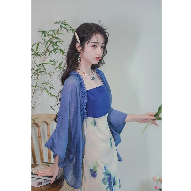 复古国风气质甜美连衣裙开衫套装洋气高级感仙女禅意两件套裙新款
