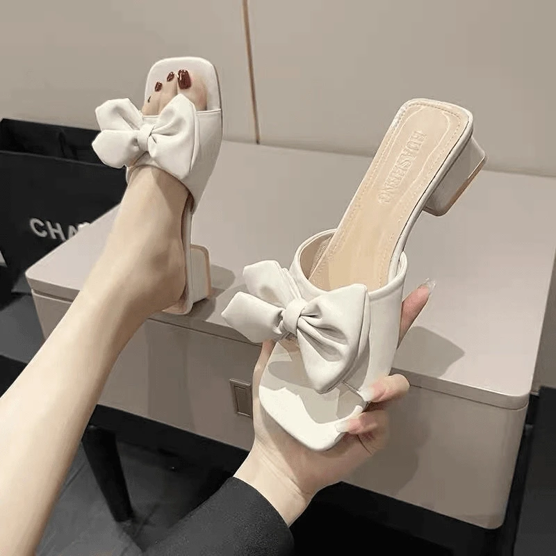 夏季新款韩系网红粗跟凉鞋女中跟时尚仙女风中跟凉拖鞋女YHQW