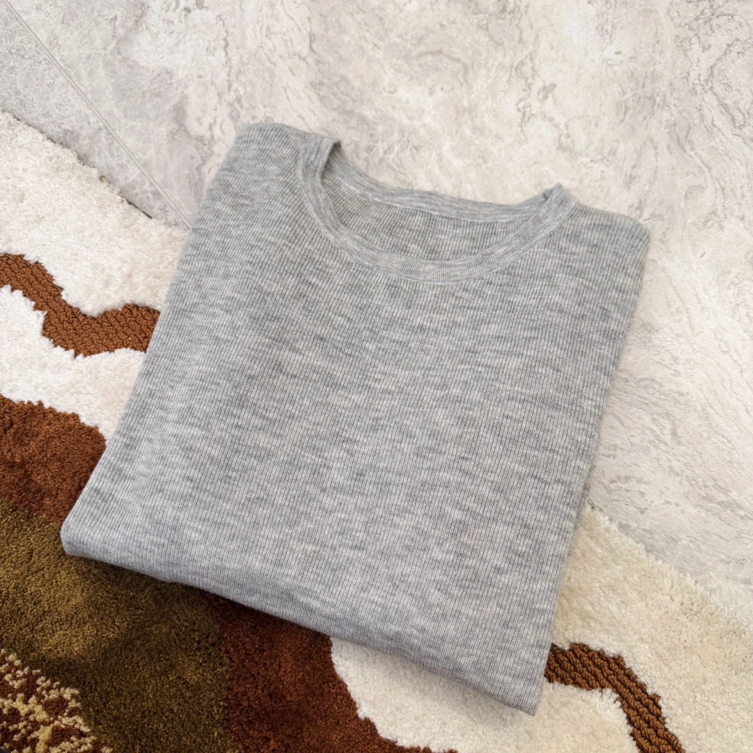 100%美丽诺圆领羊毛打底衫秋冬百搭内搭