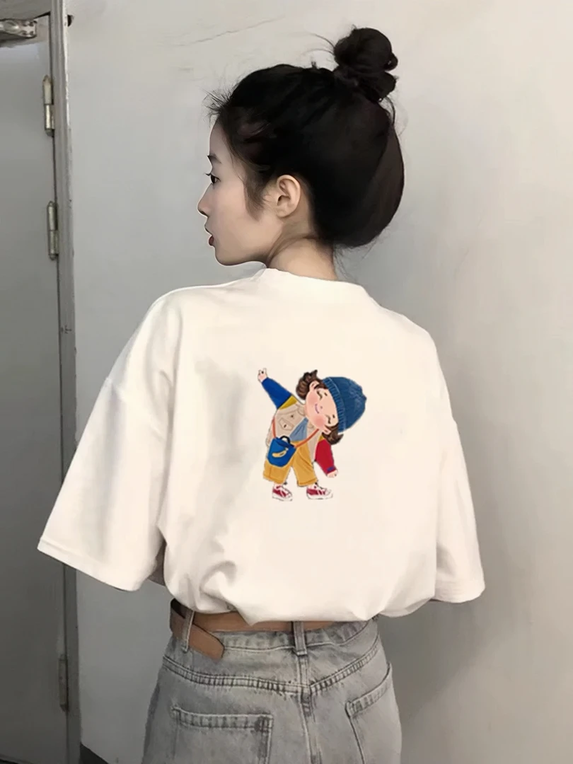 白色纯棉短袖t恤女夏天夏季2025年新款欧洲站感小众体恤女款上衣