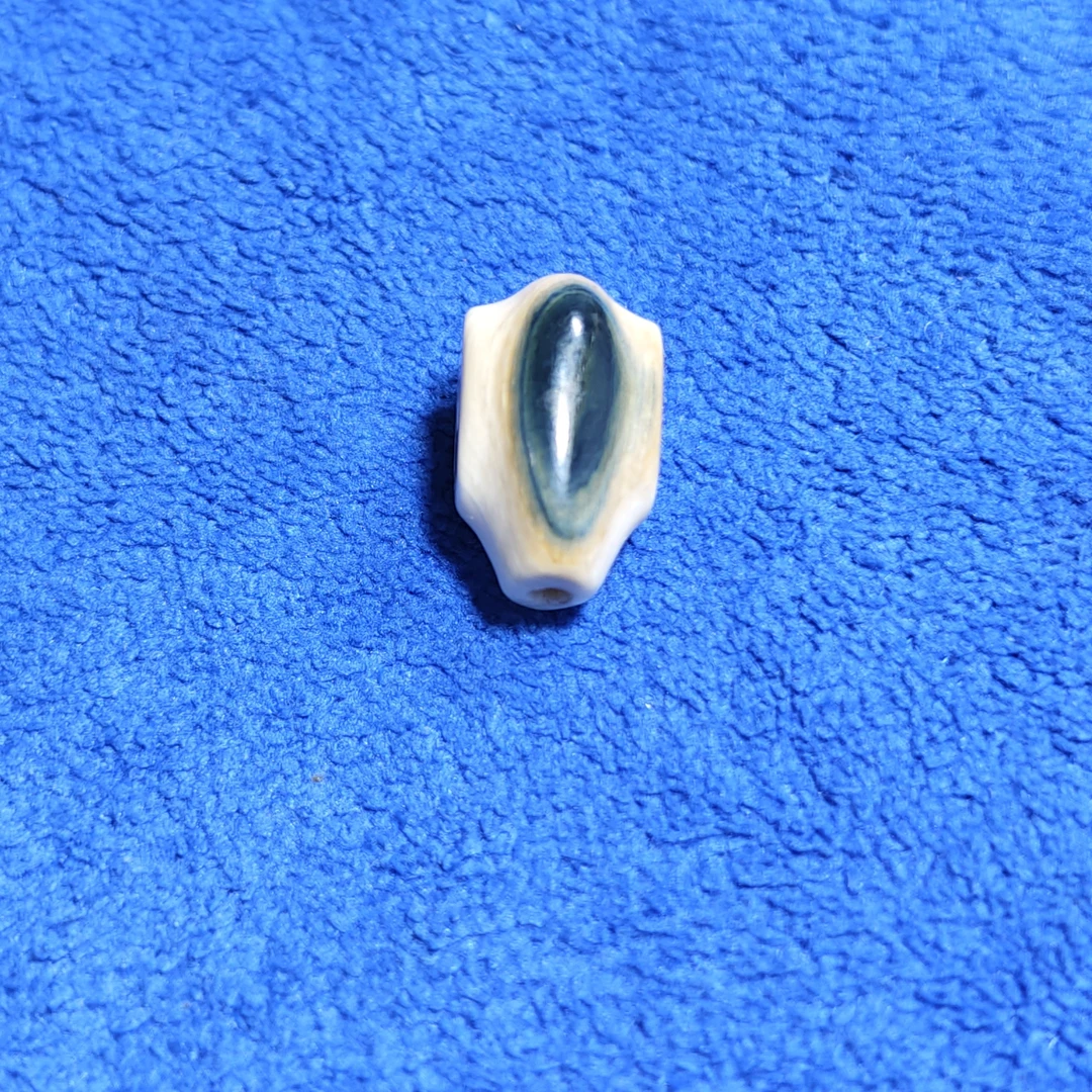 猛犸牙天然蓝眼睛三通支持复检文玩配饰收藏级