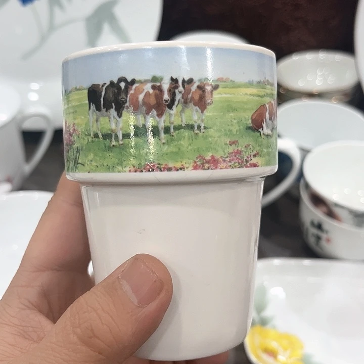 釉下五彩的瓷器在，