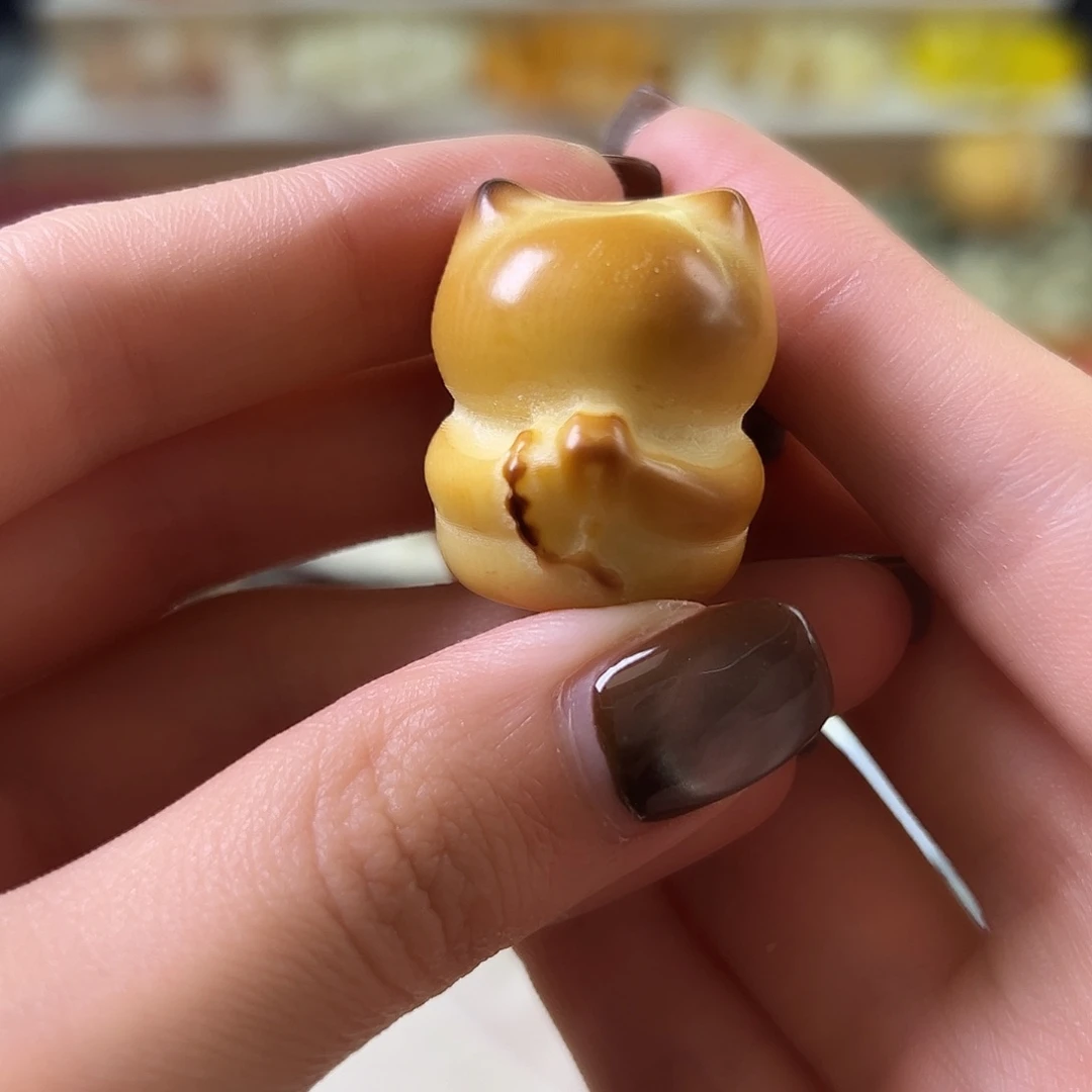 菩提根/象牙果手串瑕疵炭烤悟道猫3颗