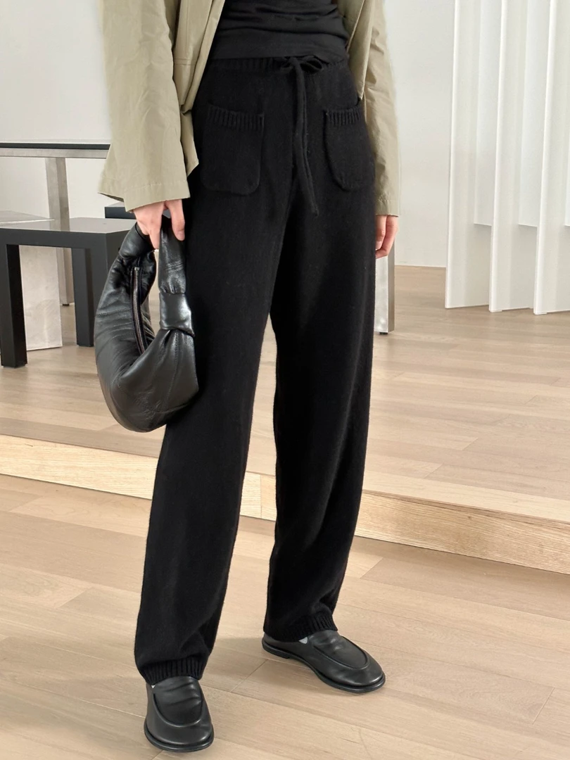 《2025秋冬新品》韩系气质羊毛针织休闲裤 03208