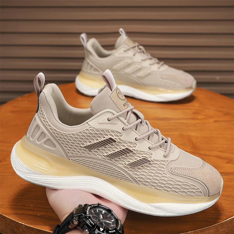 春夏防滑透气高档运动鞋爆米花男鞋新款百搭潮流青年休闲跑步鞋子