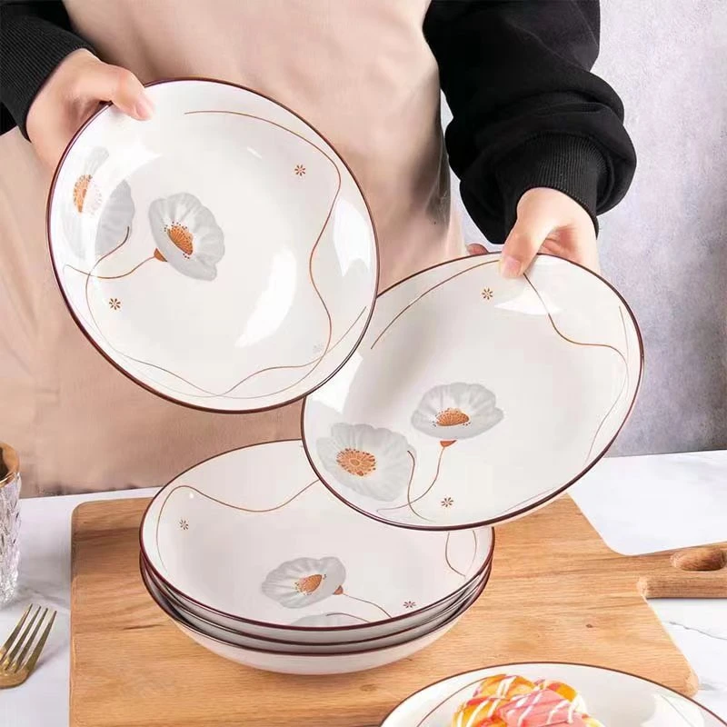 八英寸岁月静好圆盘6个家用中式简约风 包邮到手破损可以补发